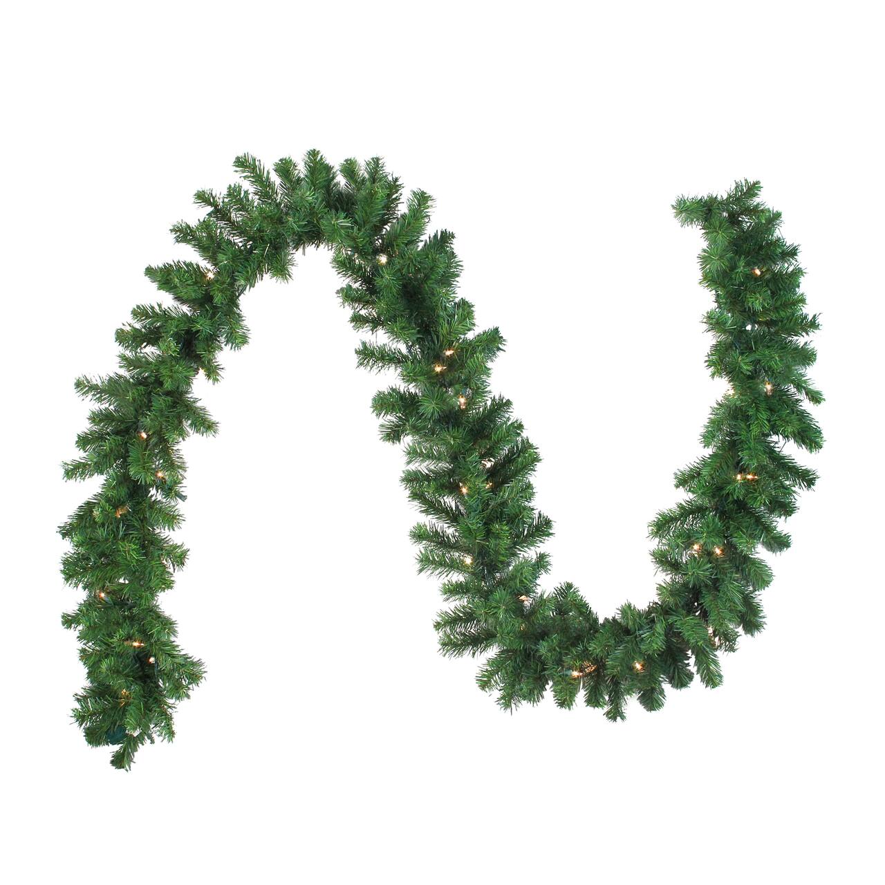 9ft. Clear Dura Lit® Lighted Oak Creek Pine Garland